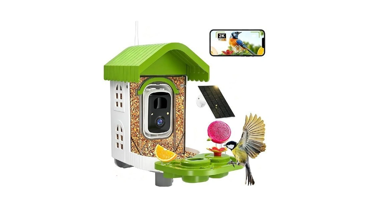 Neezukar Bird Feeder With Camera Solar Powered, Smart Bird Feeder