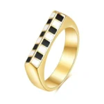 Myneney Stainless Steel Square Shape Signet Style Classical Simple Plain