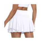 Tivifox White Womens Tennis Skirt Pleated Ruffled Skorts For Woman