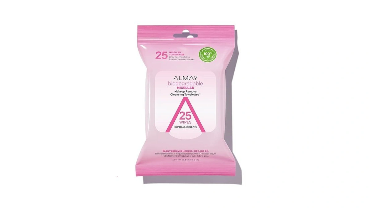 Almay Micellar Makeup Remover Cleansing Towelettes, Hypoallergenic, Fragrance-free, 25 Count