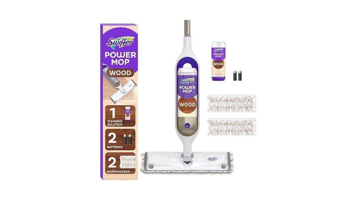 Swiffer Power Mop Wood, Hardwood Floor Cleaner For Mopping Home,