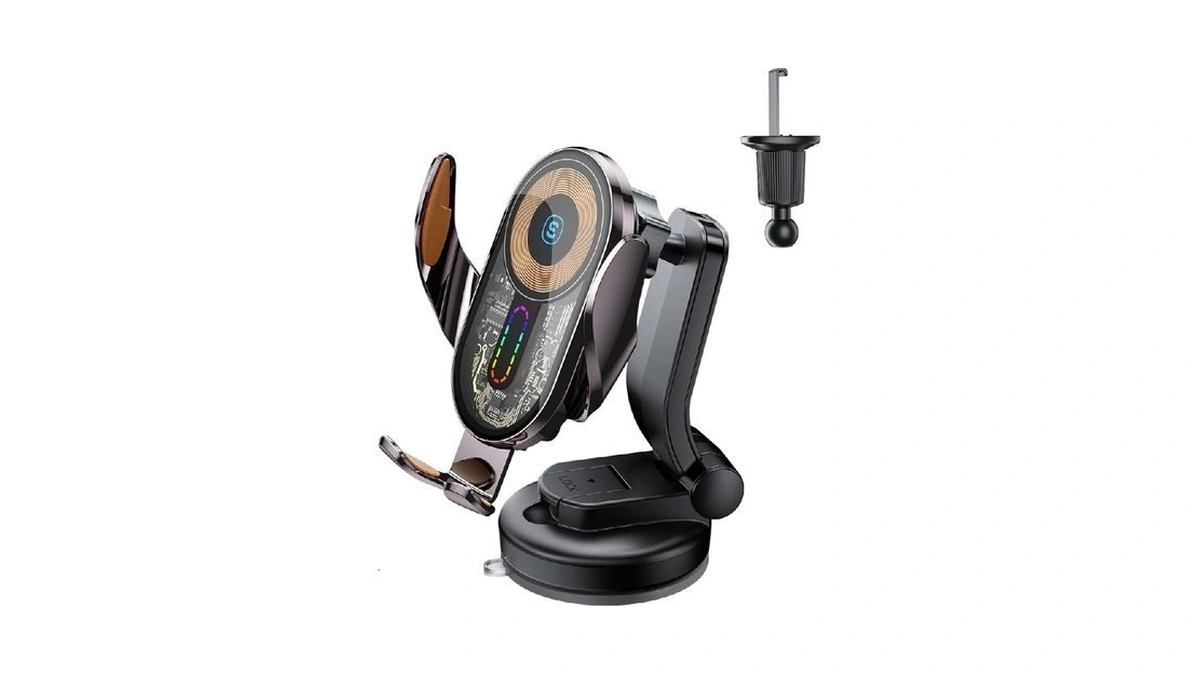 Wireless Car Charger Mount,15w Fast Charging Auto Clamping Car Phone
