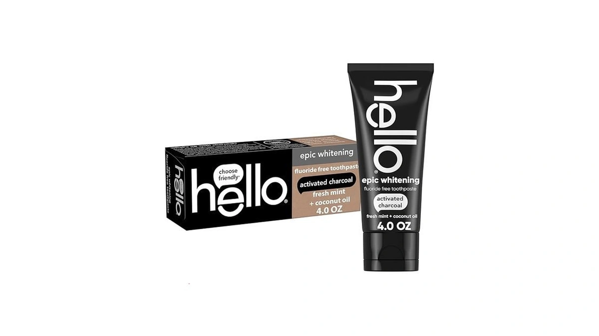 Hello Epic Whitening Charcoal Fluoride Free Toothpaste, Activated Charcoal Toothpaste