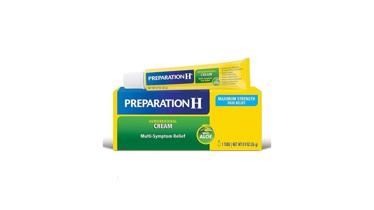 Preparation H Hemorrhoid Symptom Treatment Cream (0.9 Ounce Tube), Maximum