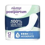 Always Discreet Postpartum Incontinence Pads, Moderate Absorbency, 57 Count