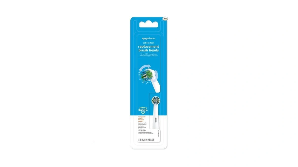 Amazon Basics Electric Toothbrush Replacement Heads, Compatible With Most Oral-b