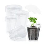 Groodo 18 Pack Clear Nursery Pots For Plants, 5.5/5.9/6.3 Inch