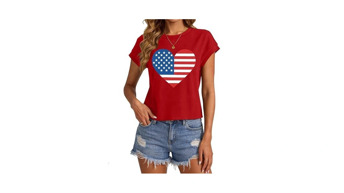 Tiorhooe American Flag Shirt For Women 4th Of July Shirts