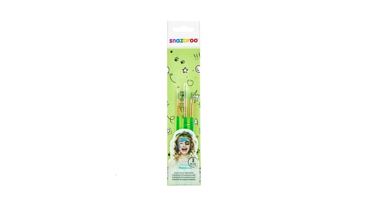 Snazaroo Green Starter Brushes - Set Of 3
