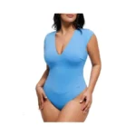 Popilush Shapewear Bodysuits For Women Deep V Neck Cap Sleeve