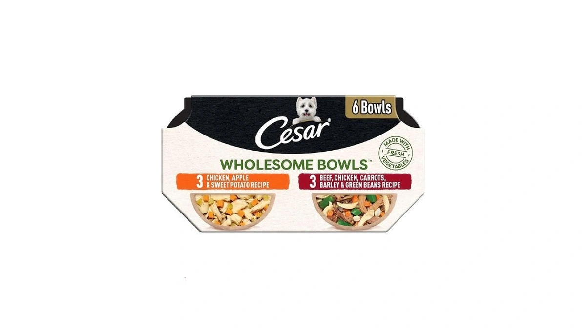 Cesar Wholesome Bowls Adult Wet Dog Food, Beef, Chicken, Carrots,