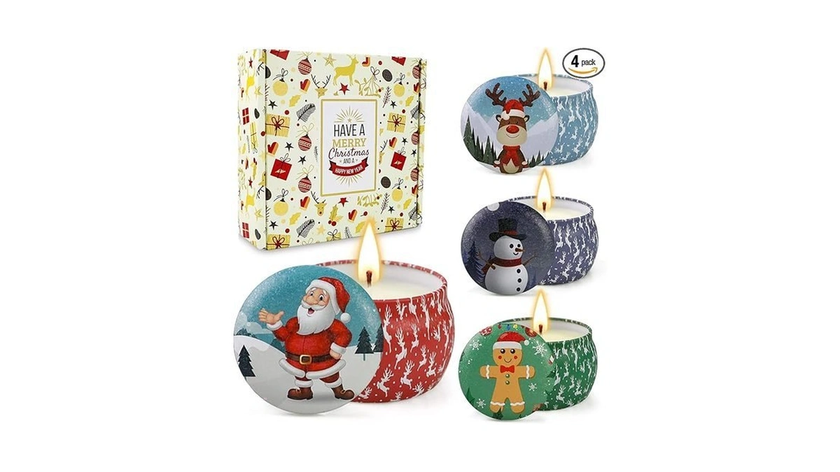 Christmas Candles, 4 Pack Scented Candles, Christmas Gift For Women,