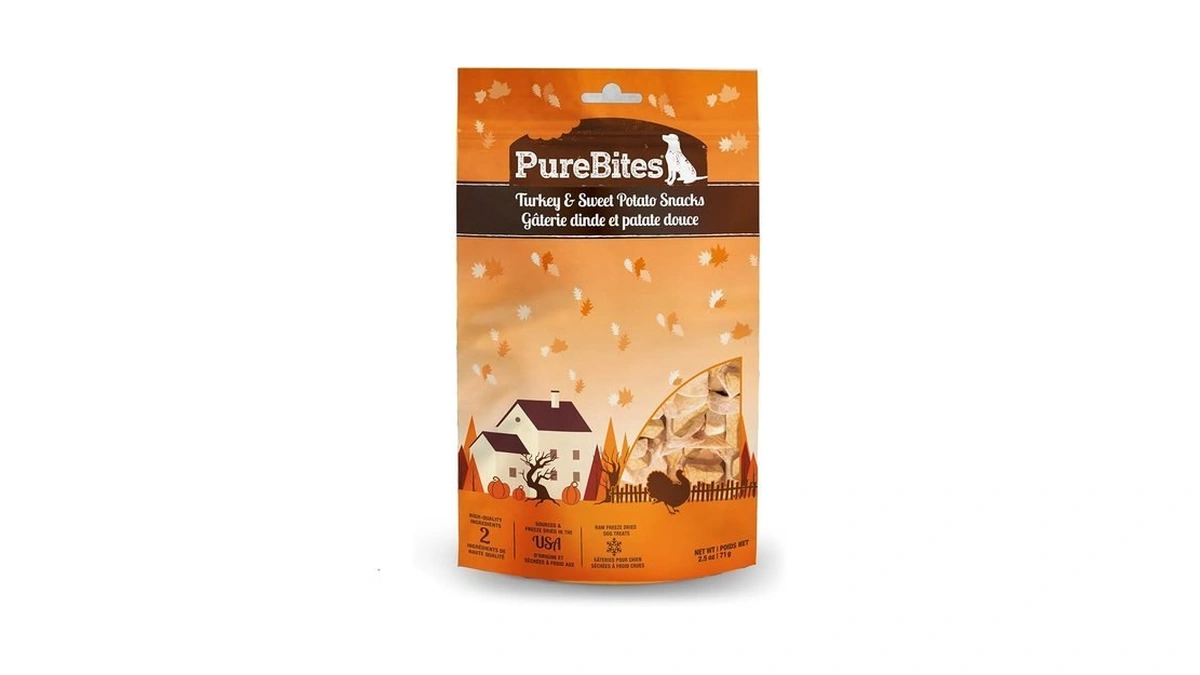 Purebites Turkey & Sweet Potato Freeze Dried Dog Fall Treats,