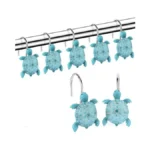 Sea Turtles Shower Curtain Hooks Rings For Bathroom, Metal Shower