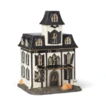Lenox Vintage Halloween Light-up House Figurine, 9.25-inch, Porcelain Haunted House,