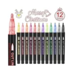 Olingyou Outline Markers, 12 Colors Shimmer Markers Set, Self Outline