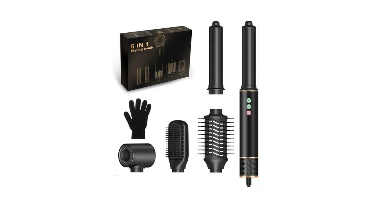 5-in-1 Hair Styler & Dryer, 110,000 Rpm Ionic, Auto-wrap Curling