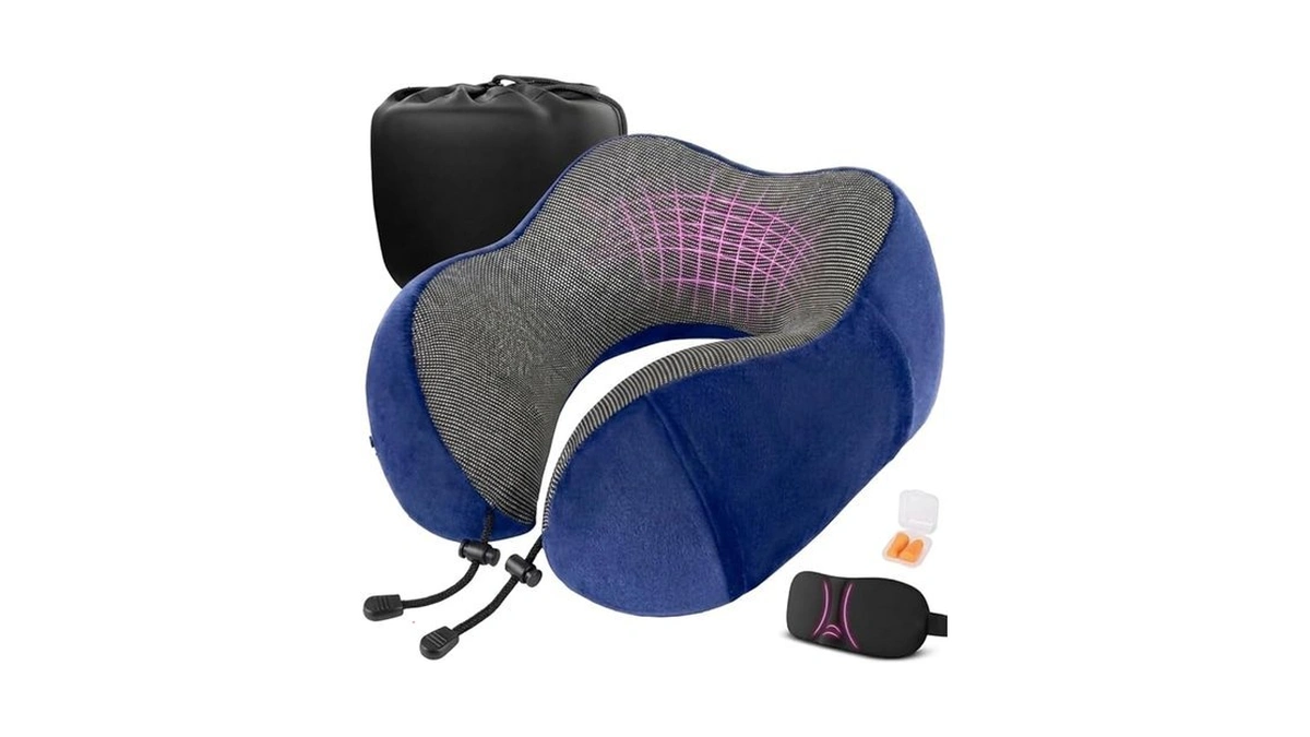 100% Memory Foam Neck Support Pillow With Adjustable Snap Buttons