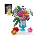 Mavo Brix Flower Building Set With Vase, Artificial Botanical Flower