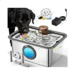 Stainless Steel Dog Water Fountain: 3-gal Large Capacity, Ultra Quiet