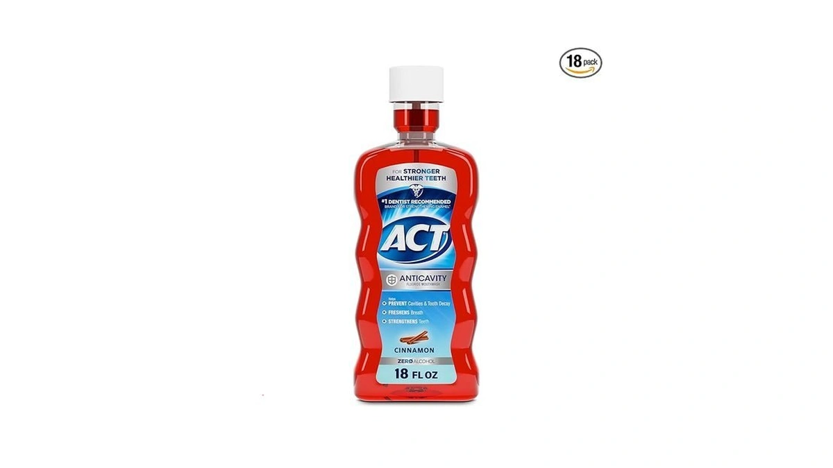 Act Anticavity Zero Alcohol Fluoride Mouthwash 18 Fl. Oz., With