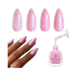 Azurebeauty Pearl Pink Nail Polish Quick Dry Shimmer Light Pink
