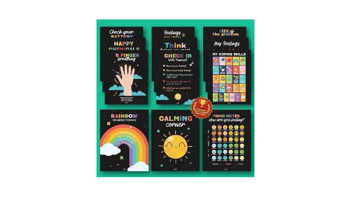 Excool Club 12 Calming Corner Posters For Classroom Decor -