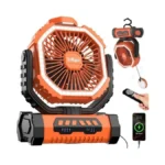 Rechargeable Camping Fan With Telescopic Led Lantern & Remote, 20000mah
