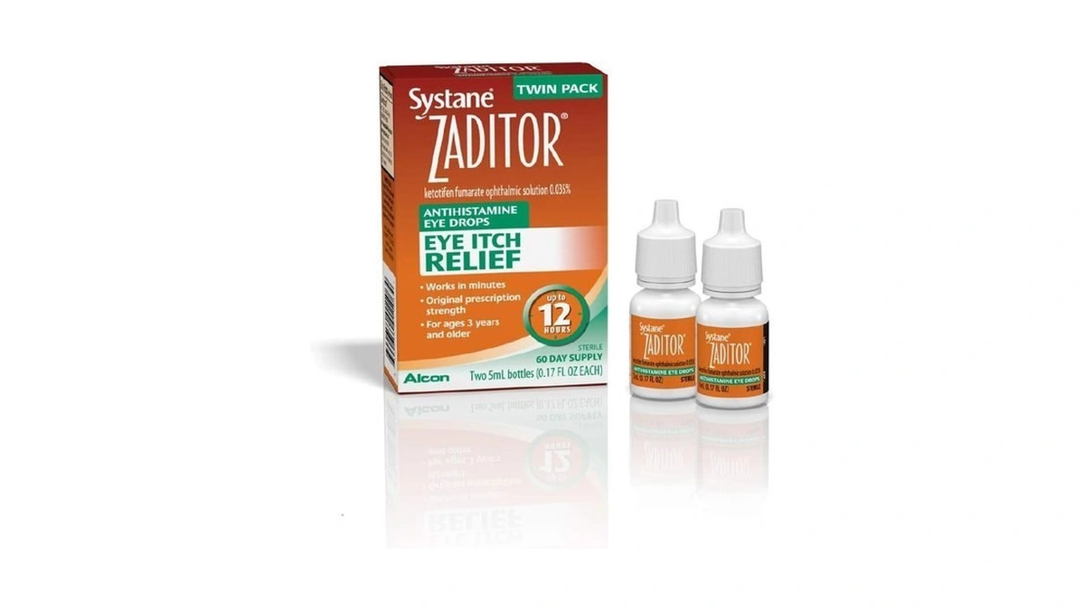 Alcon Zaditor Antihistamine Eye Drops, Twin Pack, 5-ml Each