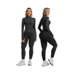 Yoakuka Womens 2 Piece Workout Sets Quarter Zip Pullover High