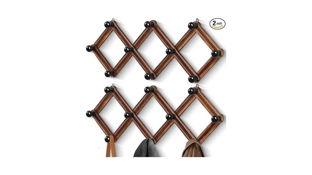 Trspcwr 2-pack Accordion Hat Rack For Wall - Expandable Coat
