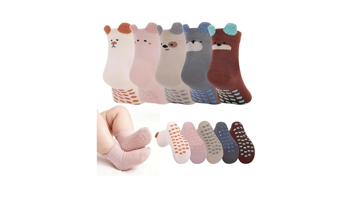 Jspupifip Toddler Non-slip Socks With Grips For 1-3 Years 5
