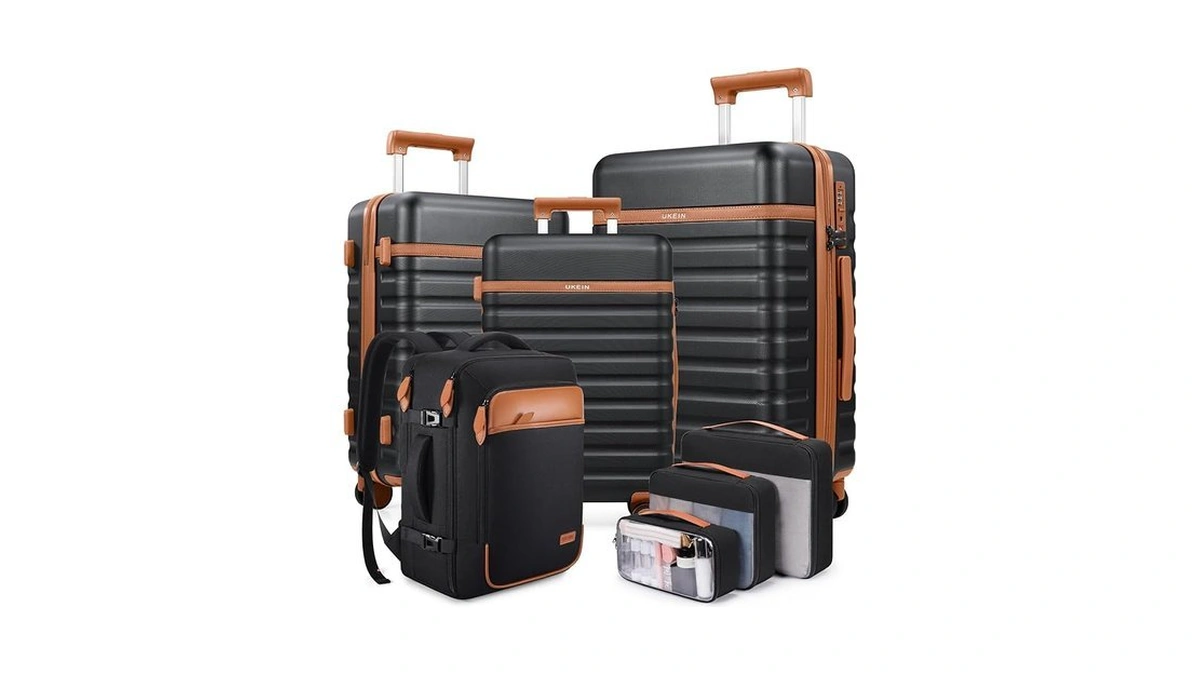 Ukein Pro Luggage Sets 7 Piece, Durable Hardside Abs Carry