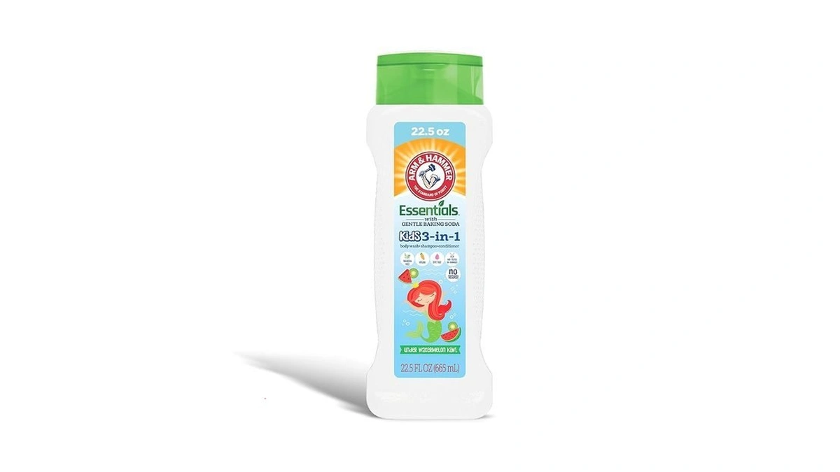 Arm & Hammer Essentials 3-in-1 Kids Watermelon Kiwi Shampoo, Conditioner