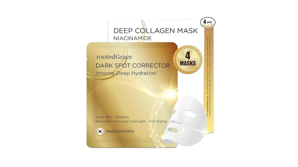 Rootedgrace Overnight Collagen Face Mask – 4pk Hydrogel Korean Skincare