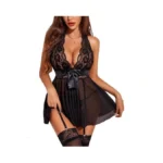 Avidlove Womens Lace Babydoll Lingerie Halter V Chemise Sleepwear With