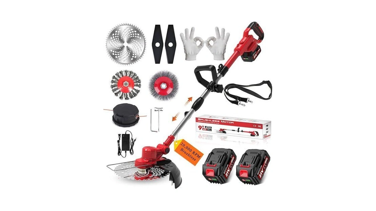 Weed Wacker Cordless String Trimmer, 750w Brushless Motor, Electric Weed
