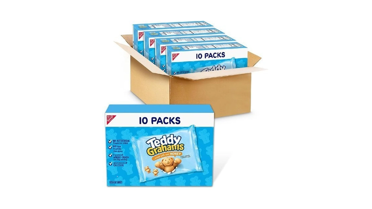 Teddy Grahams Honey Graham Snacks, 40 Kids Snack Packs (4