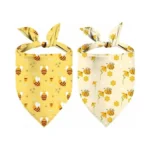Bee Dog Bandanas, Yellow Floral Honeybee Dog Scarf, Accessories For
