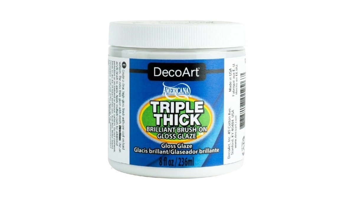 Decoart Triple Thick Gloss Glaze - Jar, 8fl Oz