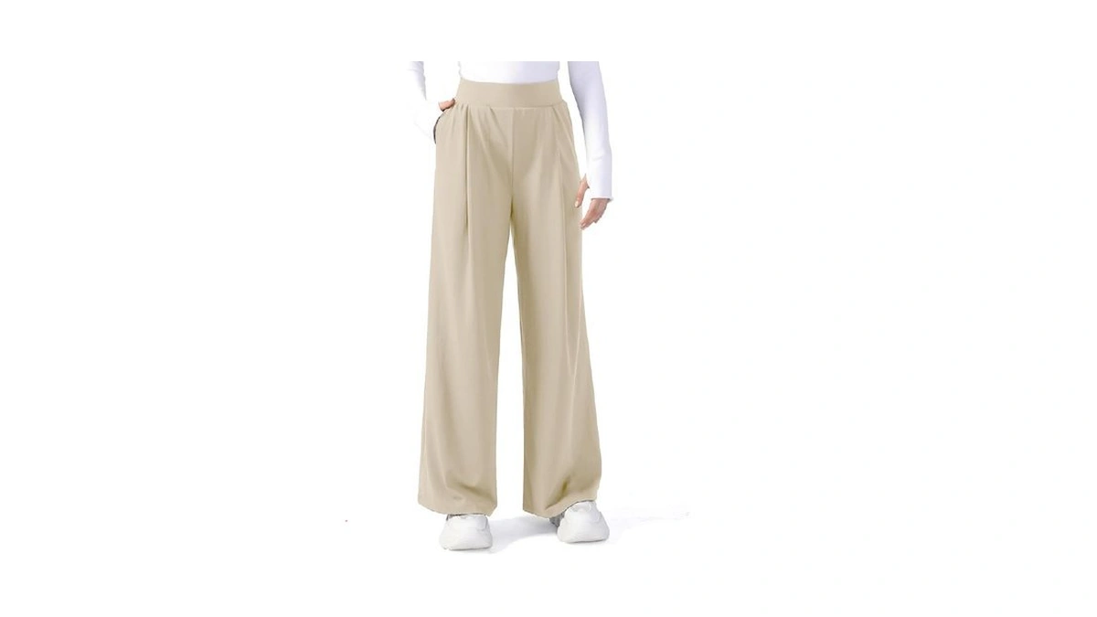 Joycatch Womens Wide Leg Yoga Dress Pants Buttery Soft High