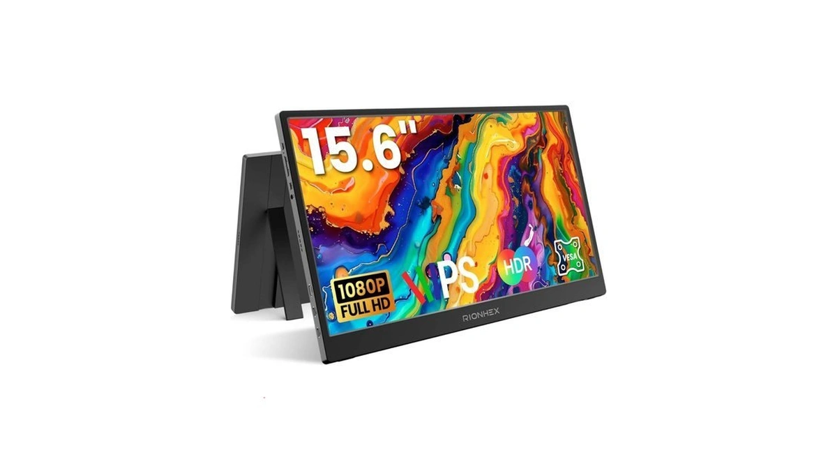 Rionhex Portable Monitor, 15.6 Inch 1080p Usb-c Hdmi Travel Monitor