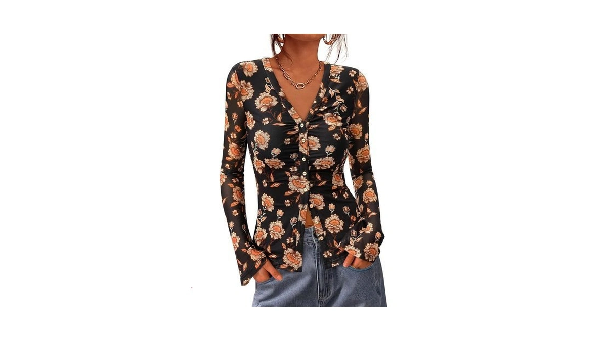 Btfbm Button Down Shirts For Women 2026 Spring Boho Tops