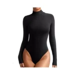 Reoria Womens Turtleneck Long Sleeve Tight Shirts Basic Tummy Control