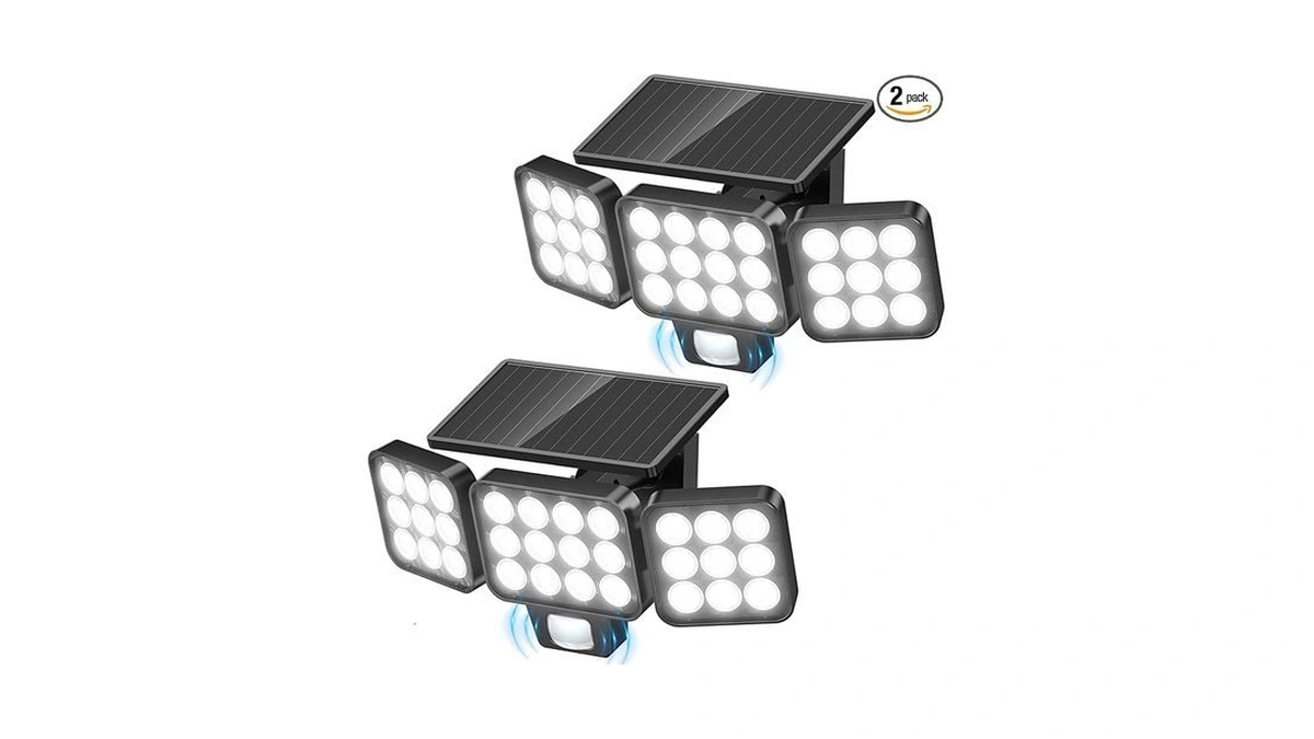 Wdtpro Solar Lights Outdoor Flood Light, 3500lm Bright Motion Sensor