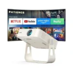 [officially-licensed App & Auto Focus]white Smart Mini Projector With Wifi