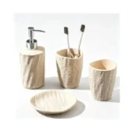 Bathroom Accessories Set, 4 Pcs Modern Stone Look Bathroom Accessory