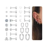 Hypoallergenic Flat Back Earrings For Women Men Stainless Steel Stud