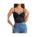 Avidlove Black Bodysuit Sheer Thong Body Suits Mesh One Piece