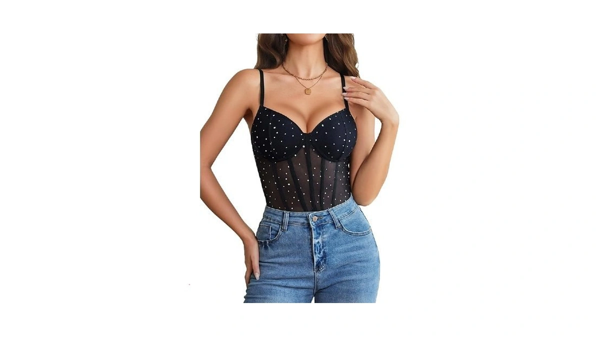 Avidlove Black Bodysuit Sheer Thong Body Suits Mesh One Piece